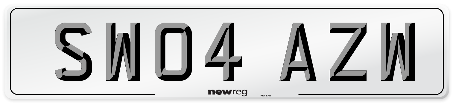 SW04 AZW Number Plate from New Reg
